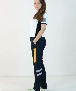 112 Polo Yaka Çift Renk Tişört (Beyaz - Lacivert)