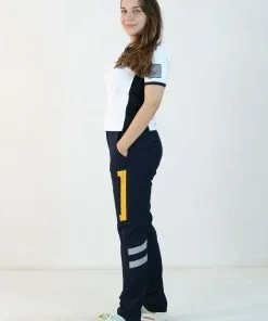 112 Polo Yaka Çift Renk Tişört (Beyaz - Lacivert)