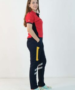 112 Polo Yaka Çift Renk Tişört (Kırmızı - Lacivet)