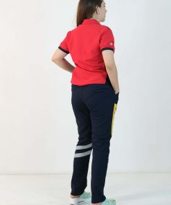 112 Polo Yaka Çift Renk Tişört (Kırmızı - Lacivet)