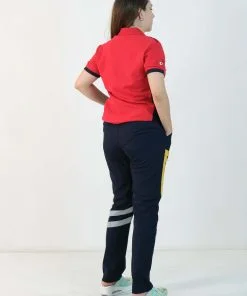 112 Polo Yaka Çift Renk Tişört (Kırmızı - Lacivet)