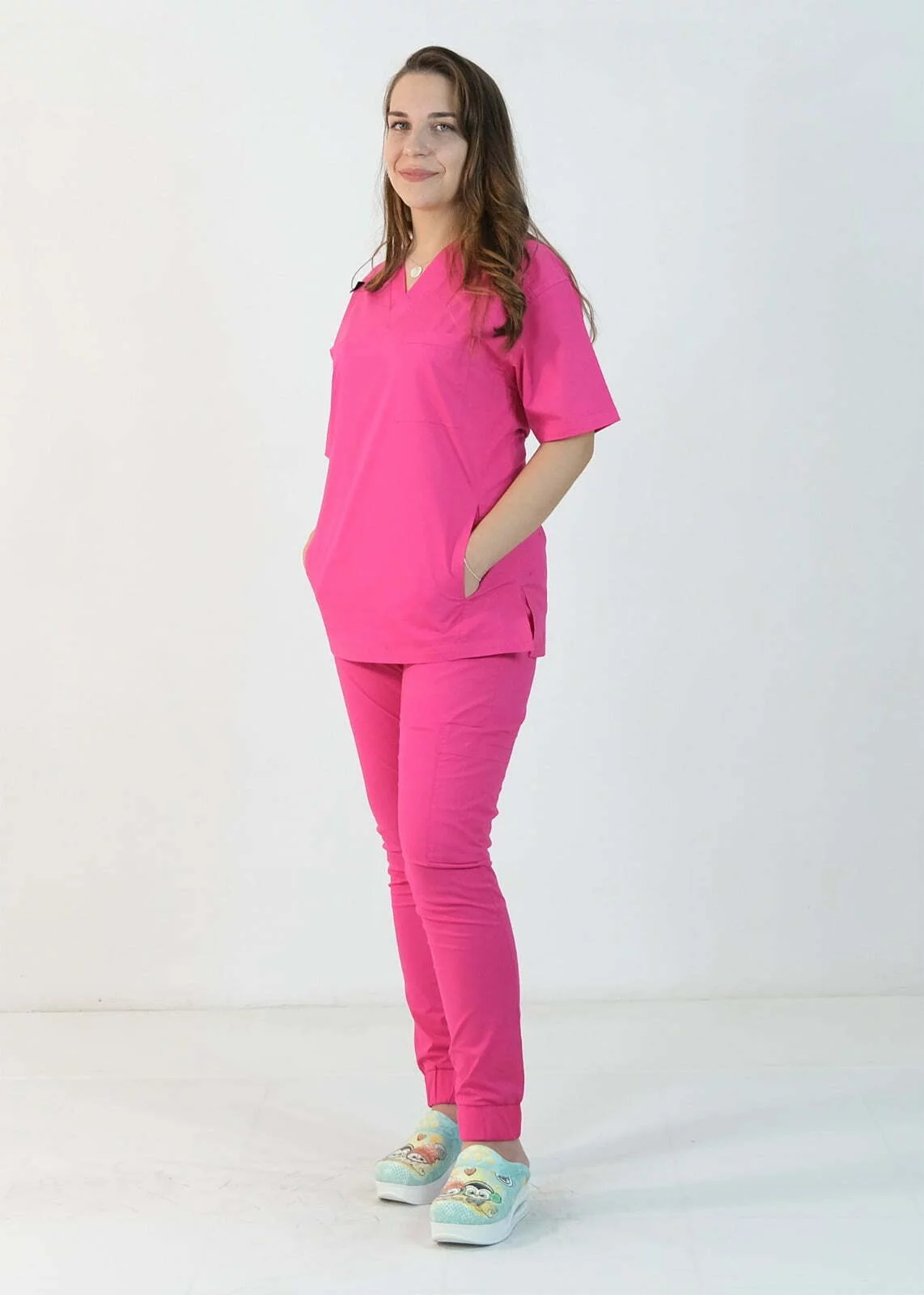 Spor Kesim Dar Paça Likralı Scrubs Takım