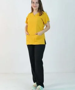 Likralı Scrubs Tek Üst (Yarasa Kol)