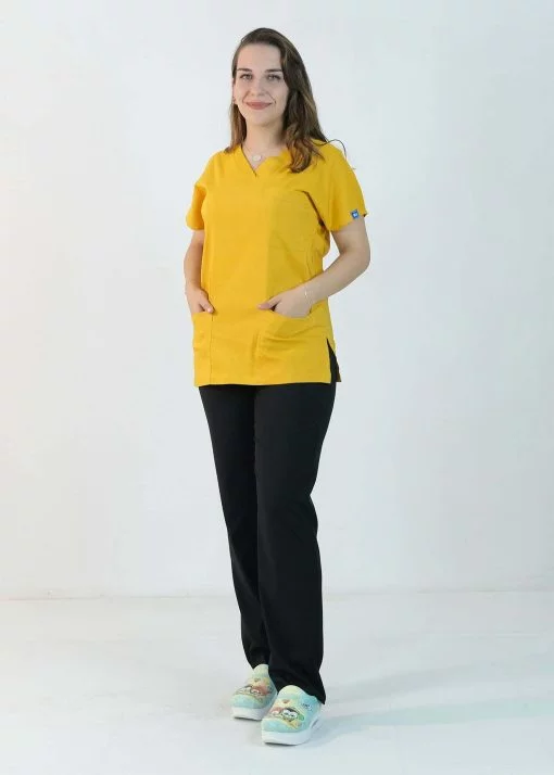 Likralı Scrubs Tek Üst (Yarasa Kol)