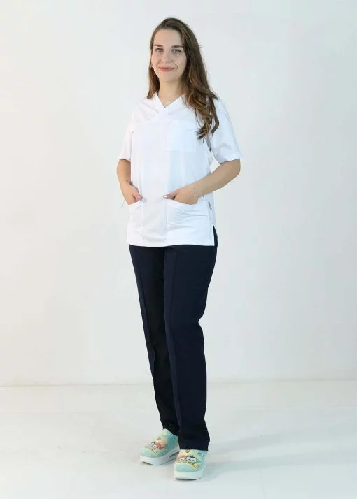 Alpaka Scrubs Tek Üst (Zarf Yaka)