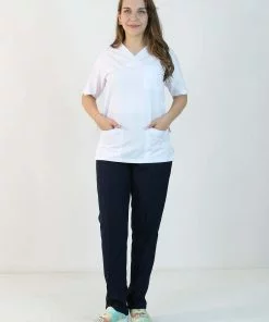 Alpaka Scrubs Tek Üst (Zarf Yaka)