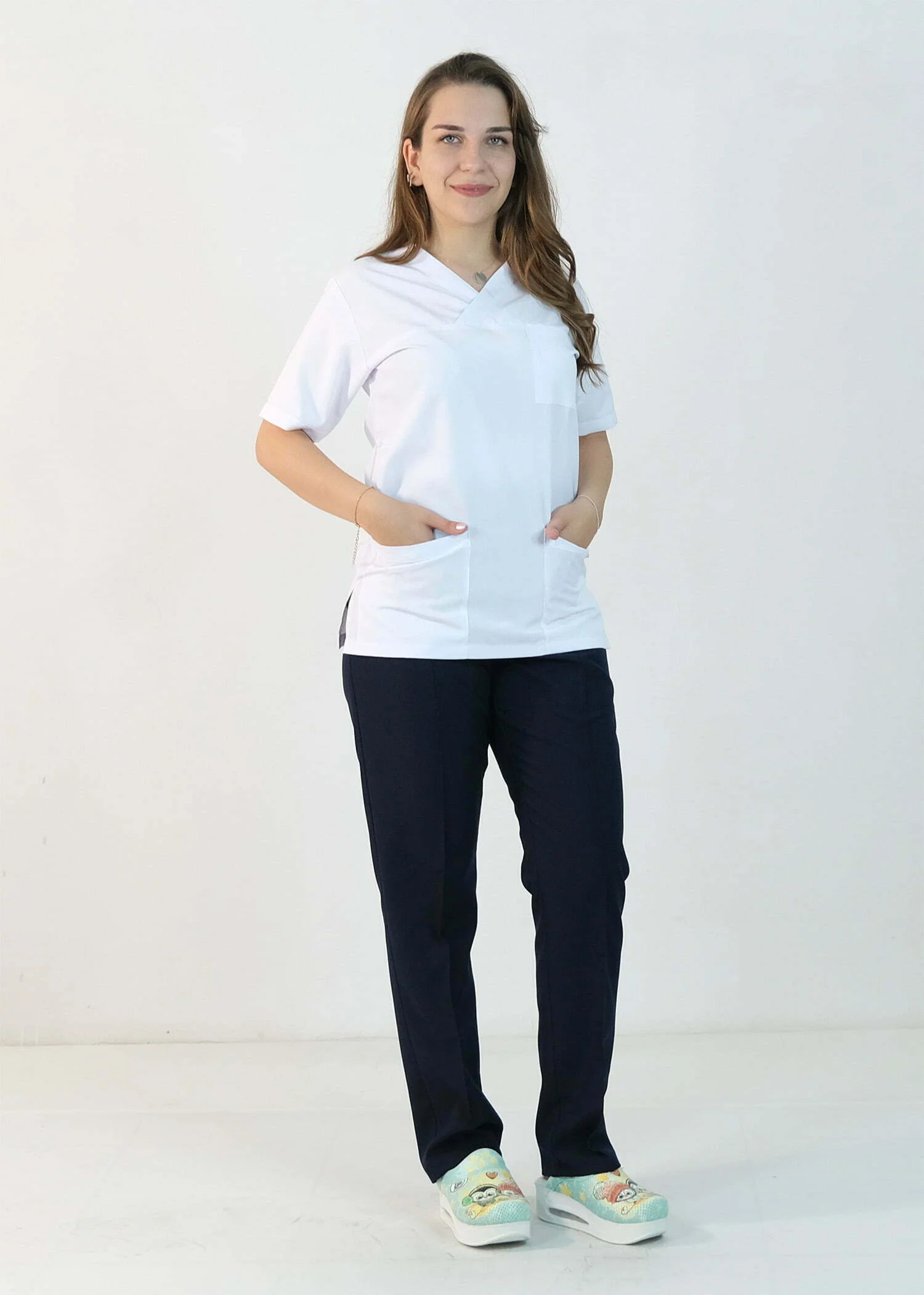 Alpaka Scrubs Tek Üst (Zarf Yaka)